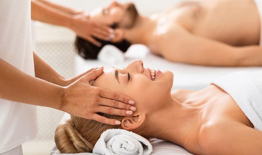 Couple enjoying massage
